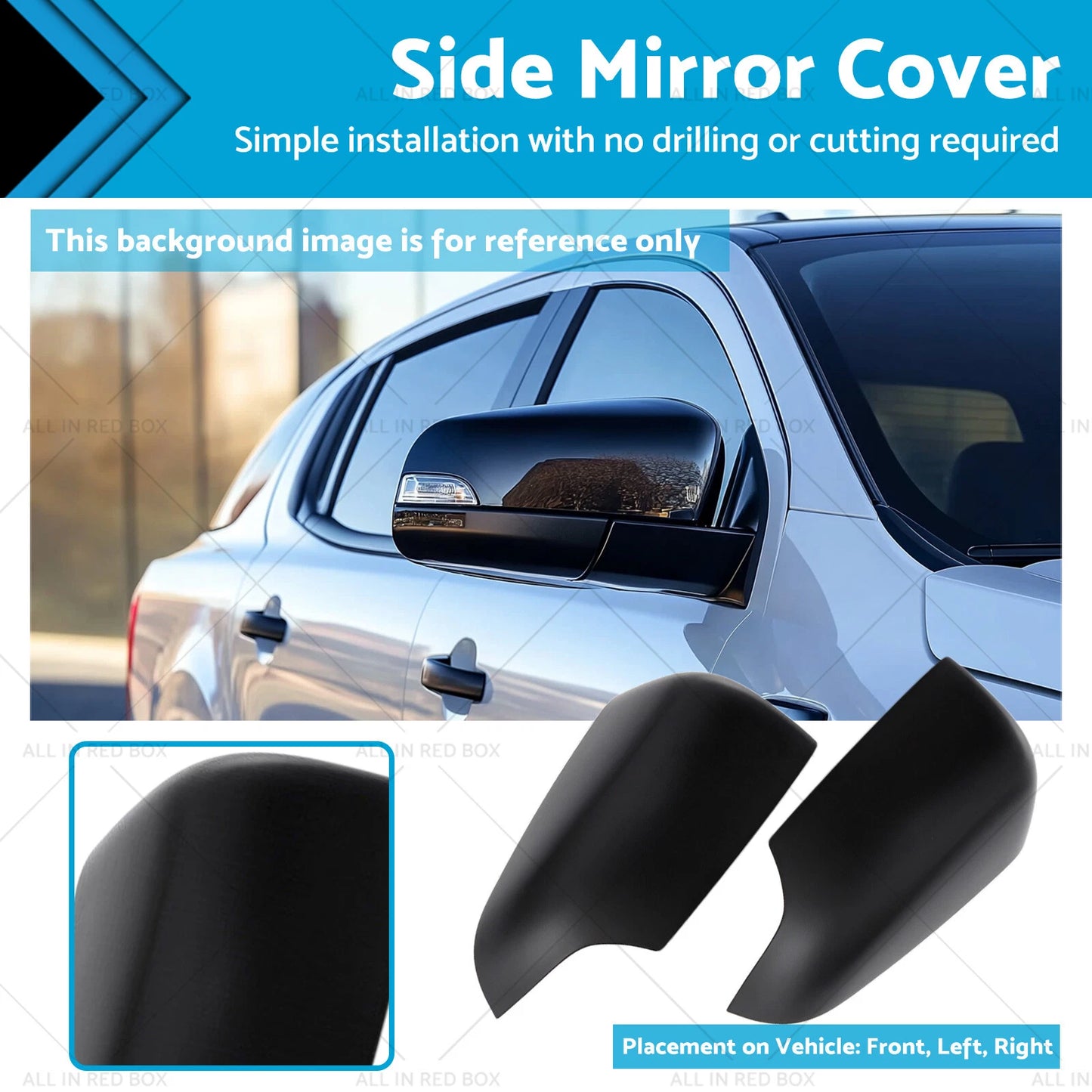 Mirror Cover Housing Cap for Ford Ranger PX MK PX2 MK2 PX3 MK3 Raptor (2011-2023)