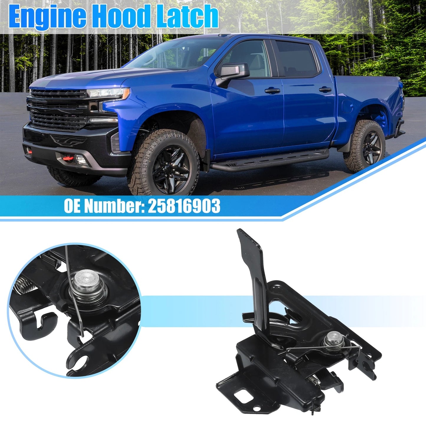 Engine Hood Lock Latch Assembly for GMC Yukon Hybrid (2008-2013)