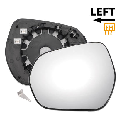 Left Side White Mirror Glass w/ Back Convex Heated for Ford Fiesta (2017-2023)