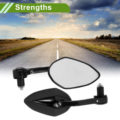 M8 Rear View Mirrors Prismatic Black Aluminum Plastic for Motorcycle