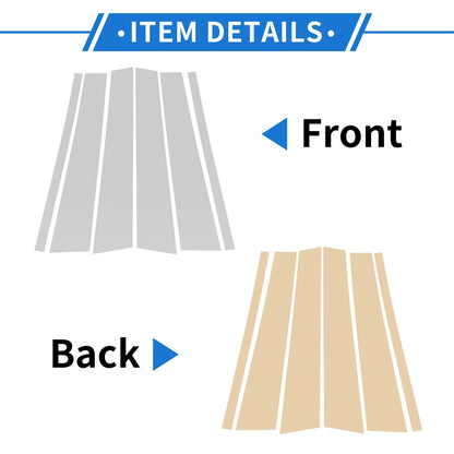 6 Pcs Door Pillar Window Trim for Land Rover Freelander 2006-2015 Silver