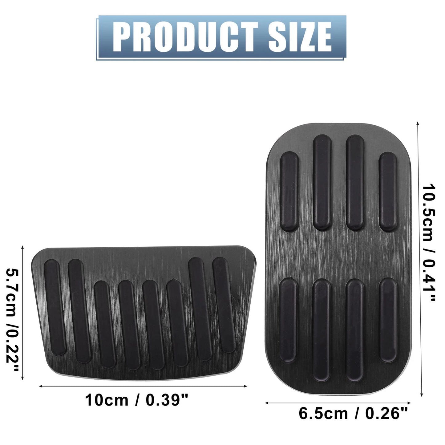2 x Gas Pedal Brake Pad Covers Anti-Slip for Toyota C-HR (2016-2018) Black