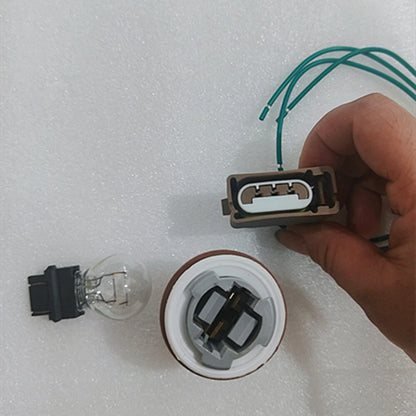 Headlamp Light Socket Pigtail + 3157 Bulb for Ford