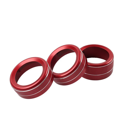 3 x Red AC Climate Control Knob Ring Covers for Mazda 3, CX-5 (2014-2019)
