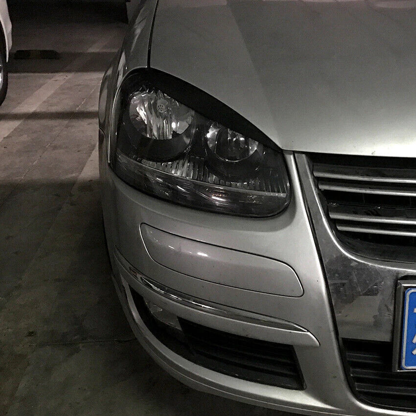 Gloss Black Headlight Eyelid Covers for VW Golf Mk5 R32 (2005-2007)