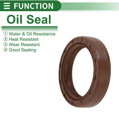 Oil Seal 35x47x10mm FKM Rubber High Pressure Brown 5 pcs
