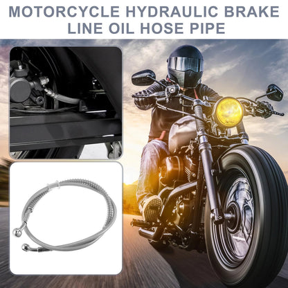 39.37" 10mm Motorcycle Hydraulic Brake Line Oil Hose Stainless Steel Silver Tone for Make Model