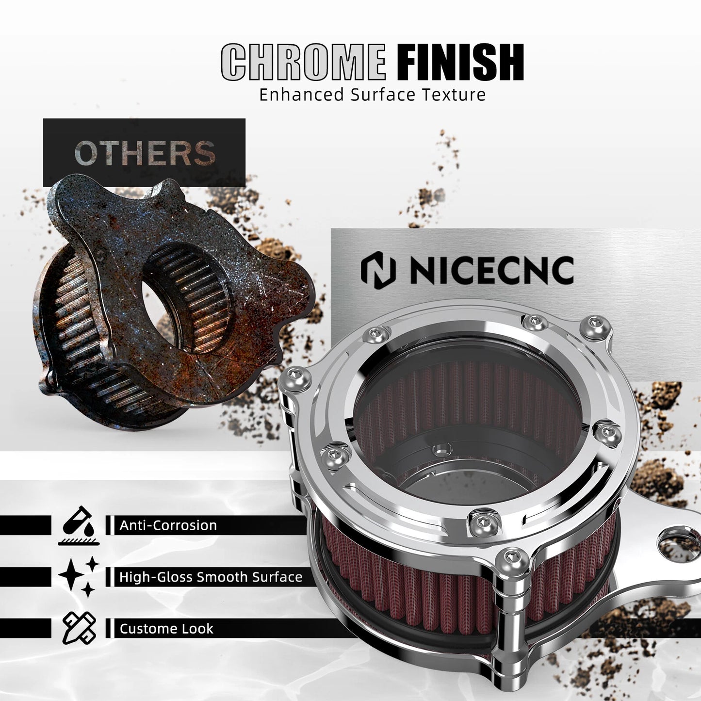 Transparent Air Cleaner CNC for Harley Sportster 883 Low XL883L (2007-2010)