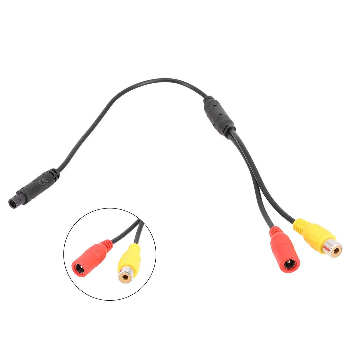 Connector Wire-Harness for Car Backup Reverse-Camera 4-Pin Male to CVBS Female