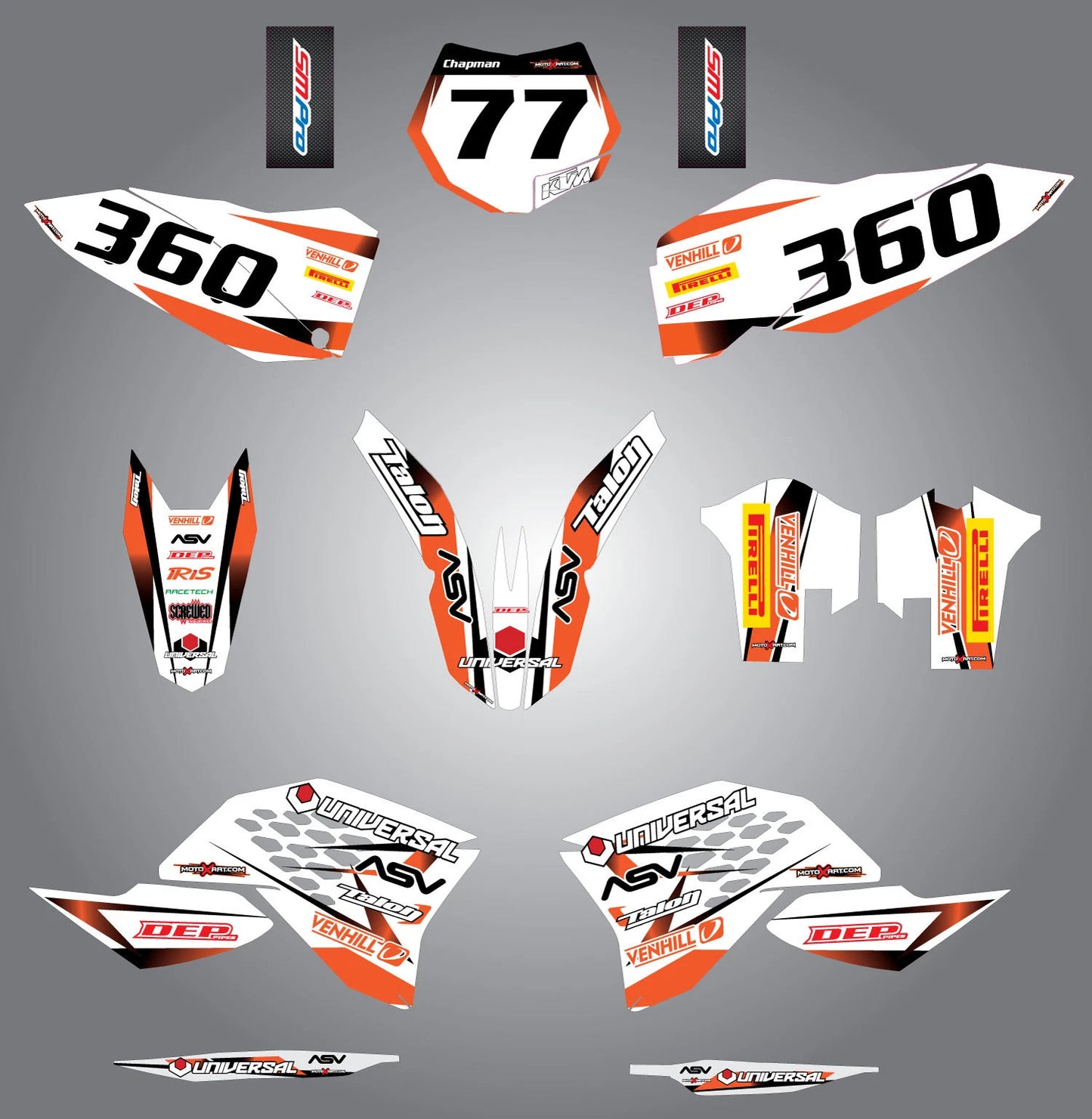 Custom Graphic Kit - STORM for KTM EXC 2008-2011 Stickers/Decals