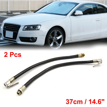 2Pcs Rubber Air Hose Clip-On Chuck Tire Inflator for Car Motorcycle