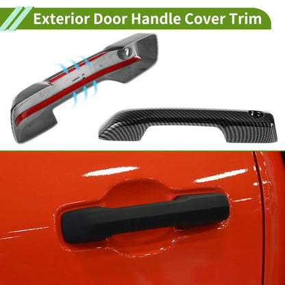 Exterior Door Handle Cover Trim for Toyota Tacoma (2024-2025) Carbon Fiber Black
