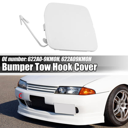 Front Bumper Tow Hook Cover for Nissan Versa Sedan (2015-2019) White