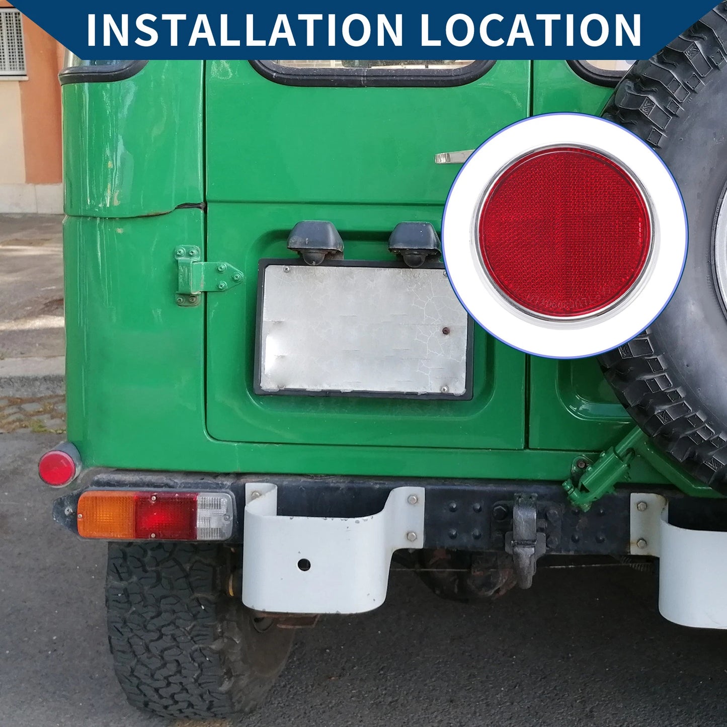 Rear Bumper Reflector for Toyota Land Cruiser FJ25 FJ40 FJ55 (1958-1973) Red