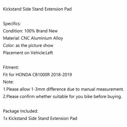 CNC Side Stand Plate for Honda CB1000R (2018-2019) Black