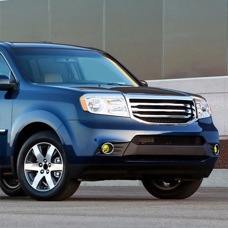 Front Bumper Fog Light Covers w/Chrome Ring for Honda Pilot (2012-2015)