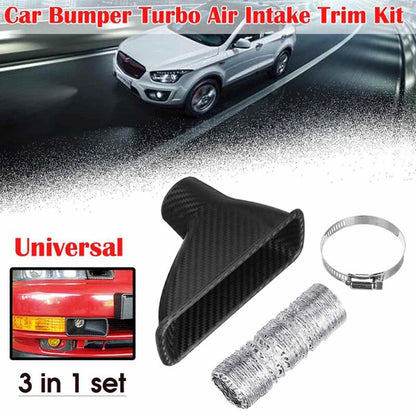 Turbo Air Inlet Pipe Funnel Kit for Car Bumper Grille Air Intake Hose (Fits Most)