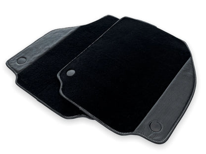 Floor Mats Set for Ferrari 458 Spider Black Carbon Leather (2010-2015)