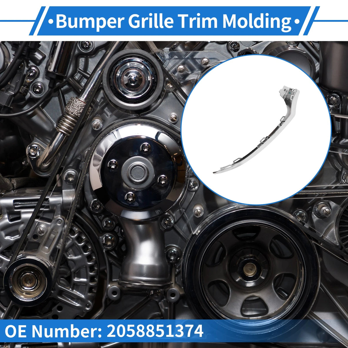 Bumper Grille Trim Garnish for Mercedes-Benz W205/C (2015-2018)