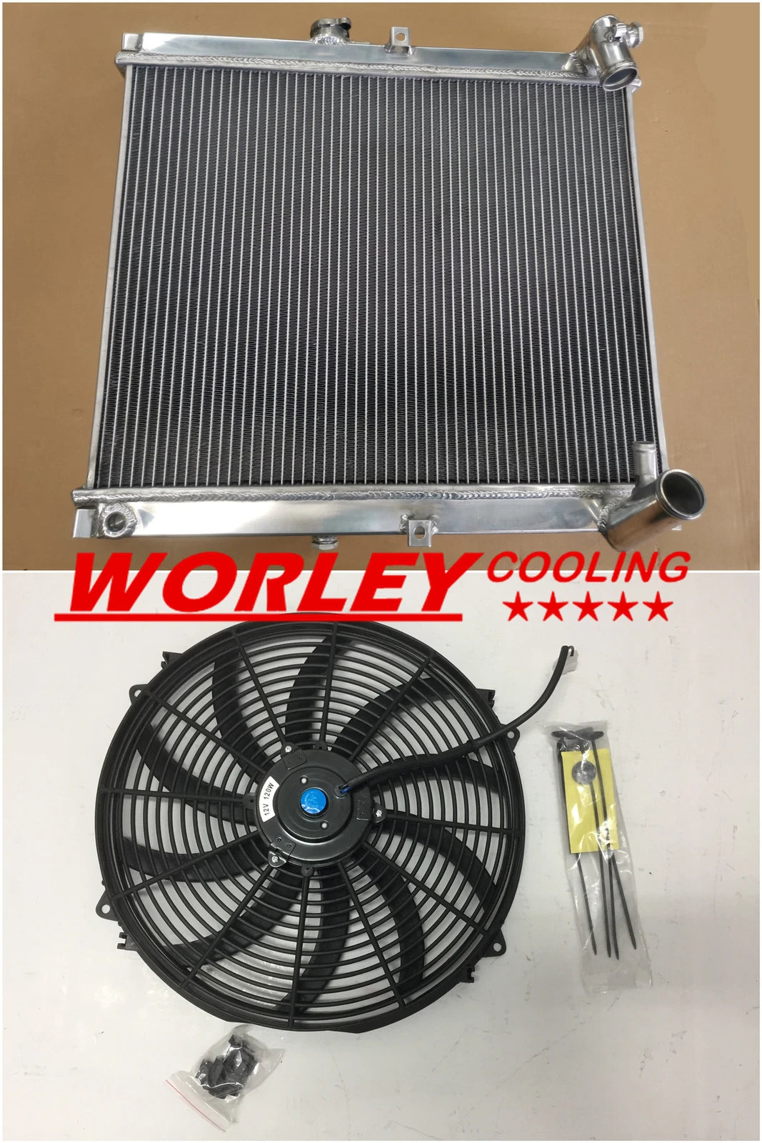 16" Fan & Aluminum Radiator for Mazda RX-7 FC3S (1986-1988)