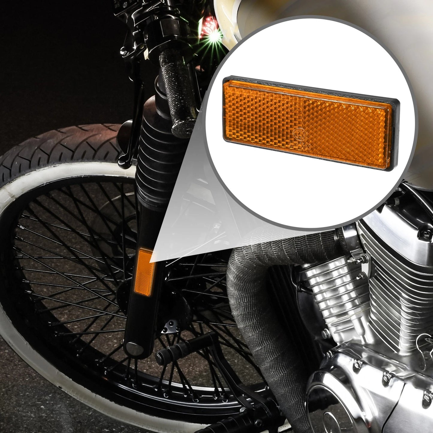 4pcs 3.46x1.26 Universal Reflector Motorcycle Reflector Orange for Bikes