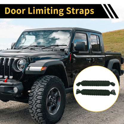 2 x Door Limiting Straps for Jeep Wrangler TJ JK JKU (2007-2018) Brown