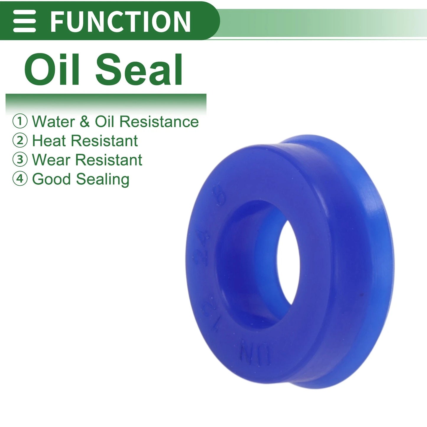Oil Seal 12x24x8mm TPU High Pressure Blue 10 Pcs