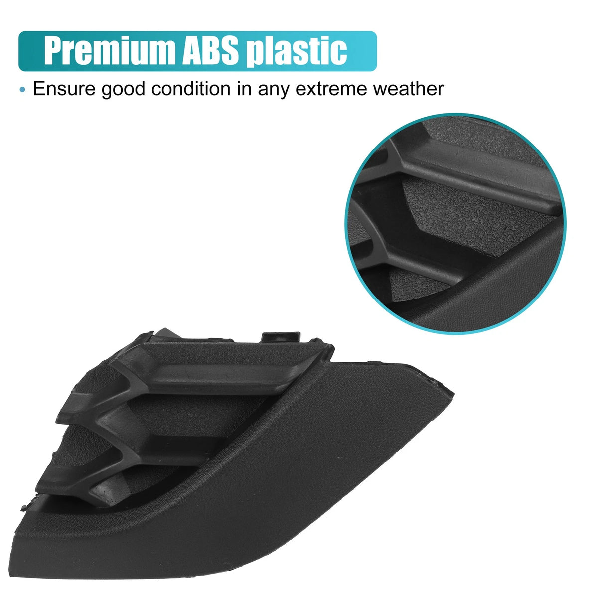 Unpainted Black Front Right Bumper Tow Hook Cover for Toyota RAV4 (2016-2018)
