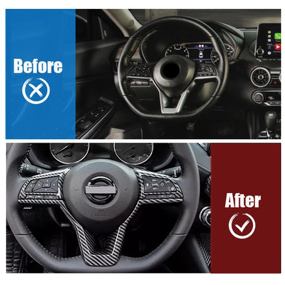 Carbon Style Steering Wheel Cover Trim for Nissan Sentra (2020-2023)