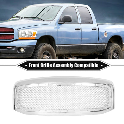 Front Grille Assembly for Dodge Ram 3500 Chrome Silver Tone (2010-2018)