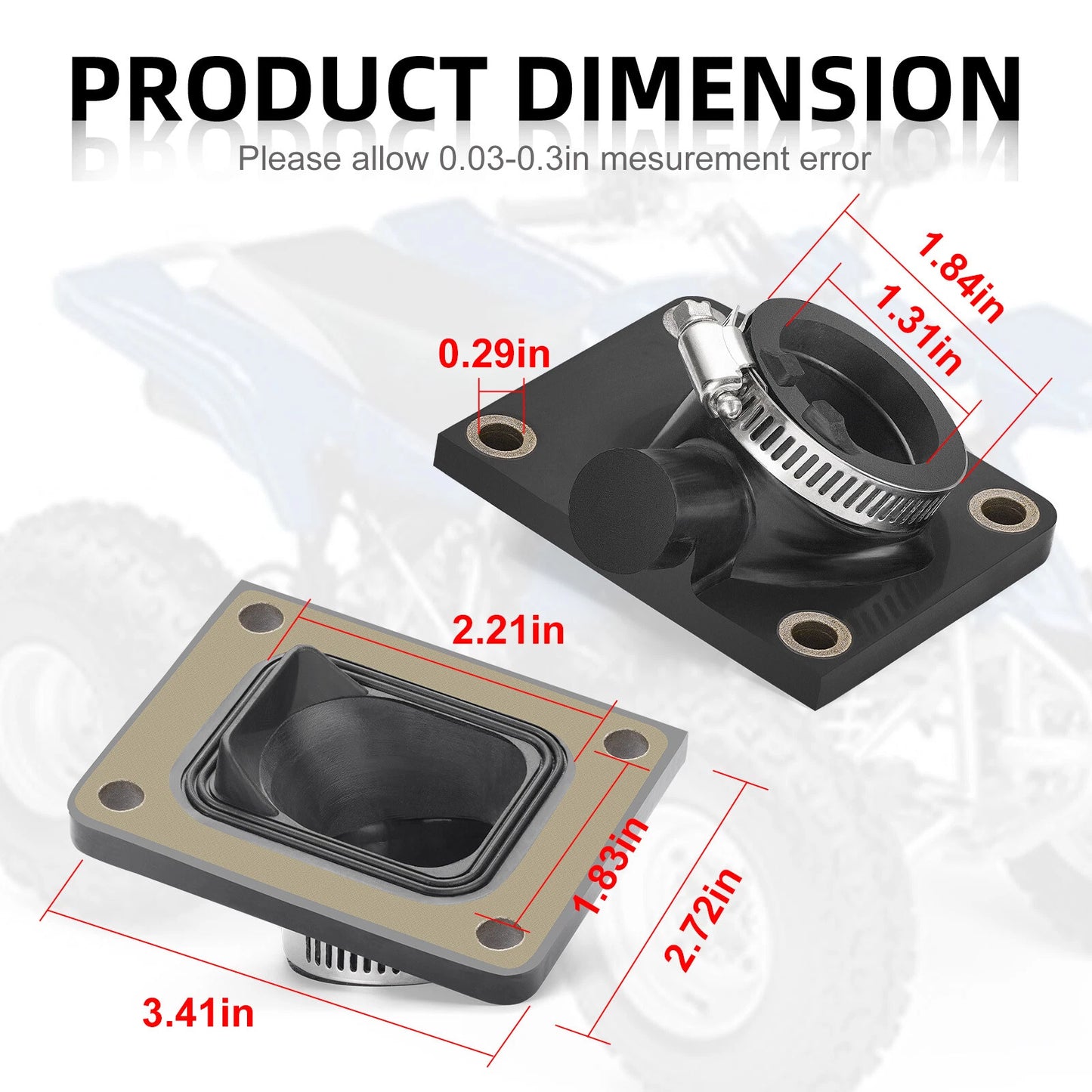 Intake Manifold Interface 2x for Yamaha Blaster 200 YFS200 (1988-2002)