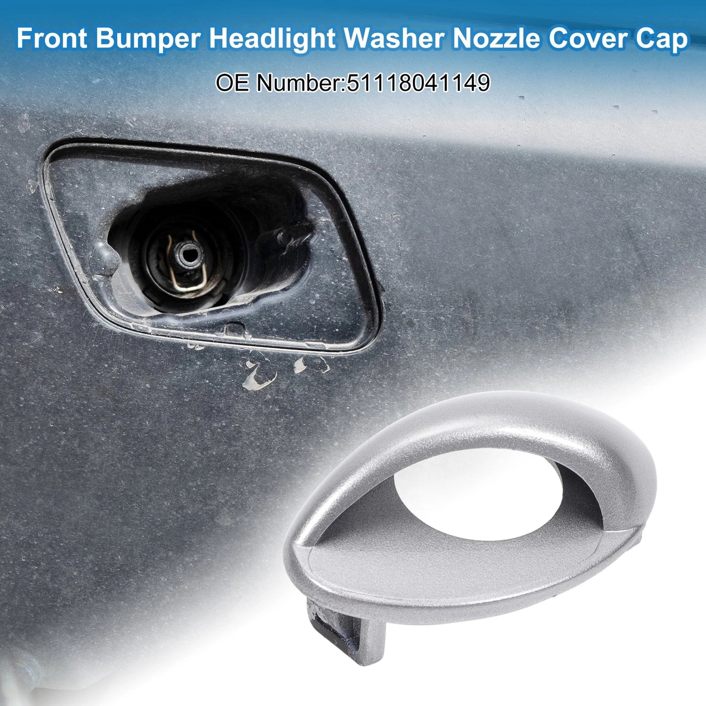 Front Left Bumper Headlight Washer Nozzle Cover Cap for BMW M3 (2008 - 2013)