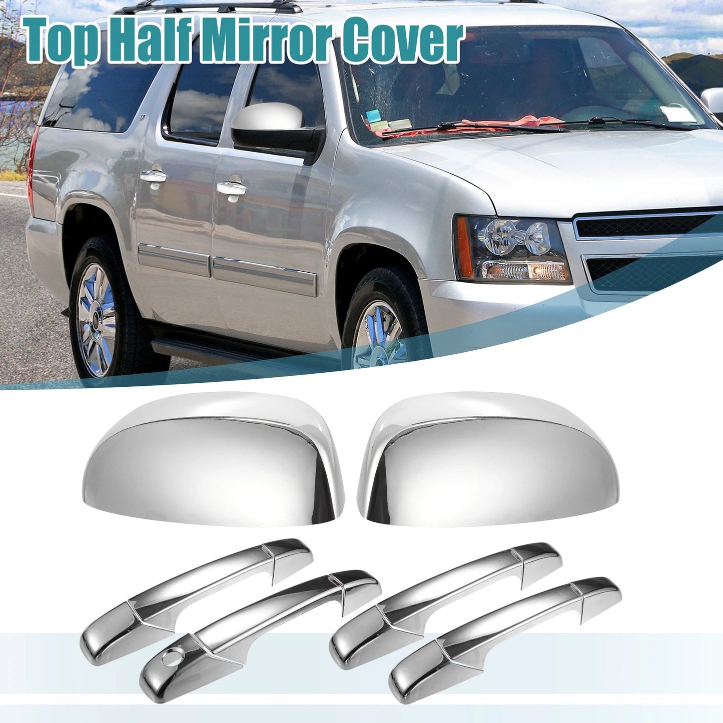 Chrome Plated Half Mirror Covers Handle Cover for GMC Sierra 3500