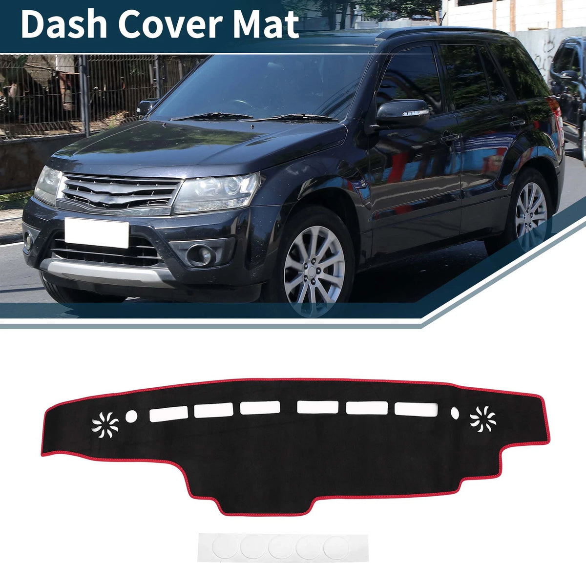 Dash Cover Mat for Suzuki Every DA17W DA17V (2015-2023) - Black Red