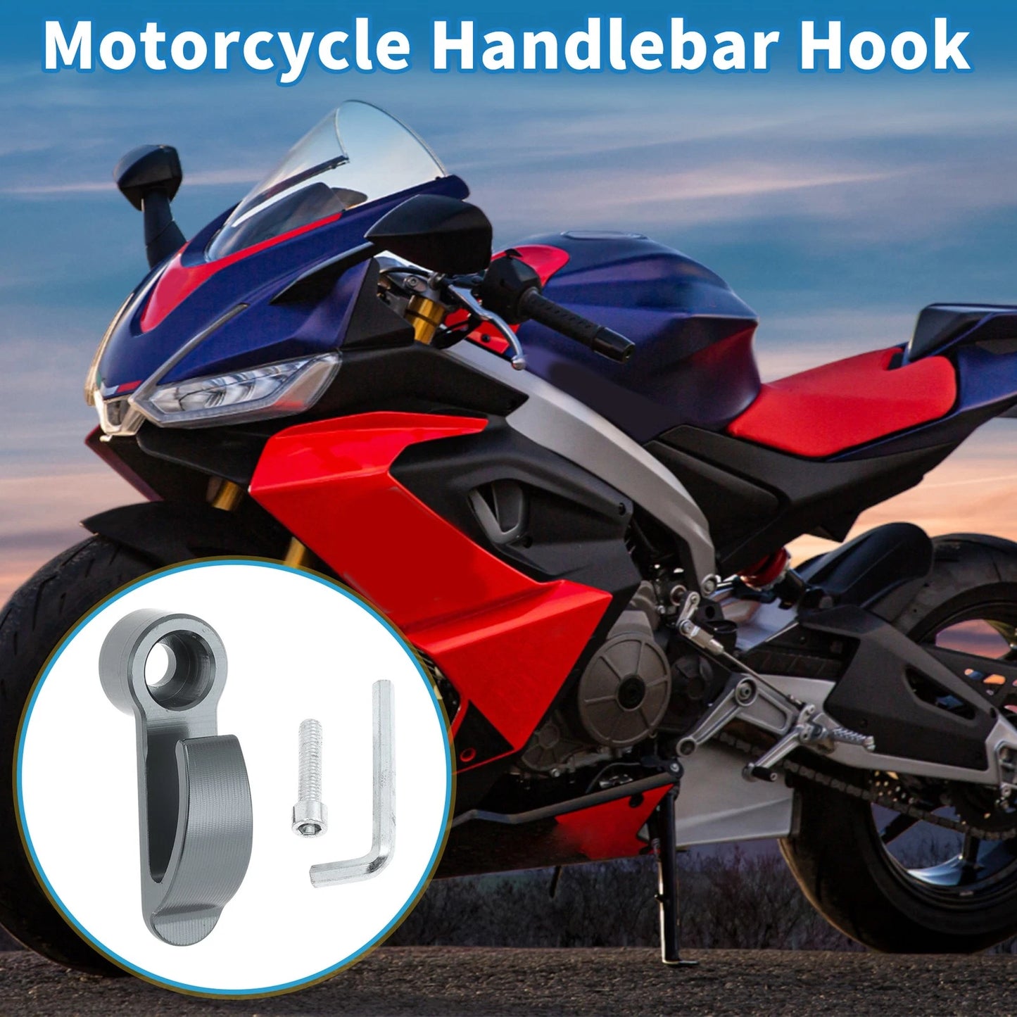Handlebar Hook / 1 x / Titanium Tone Helmet CNC Hanging Hook for Motorcycle