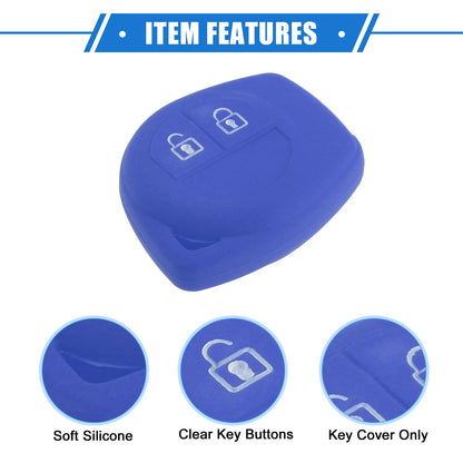 Car Remote Key Fob Case Protectors for Suzuki 2 Button Silicone Dark Blue