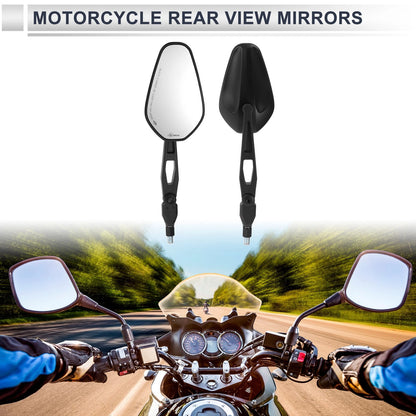 M10 / 1 Set / Rear View Mirrors, Handlebar, Black Aluminum Plastic for M10