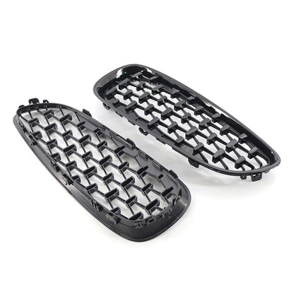 2 x Front Upper Bumper Mesh Grille for BMW E89 Z4 (2009-2016) Gloss Black