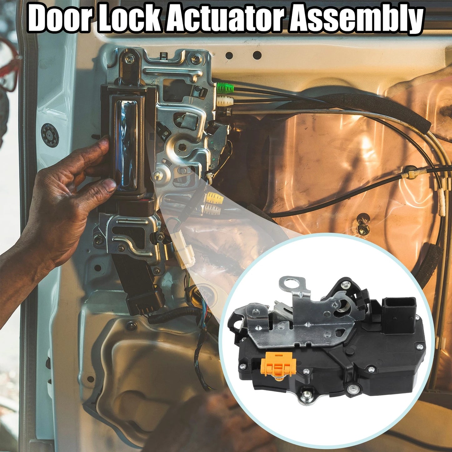 Front Left Door Latch Lock Actuator for Chevrolet Cobalt Black Silver Tone