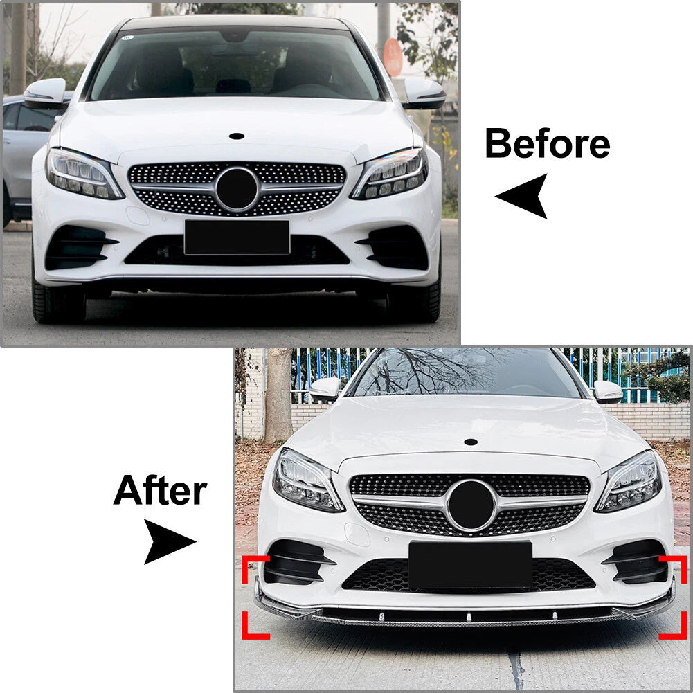 Front Bumper Splitter Lip for Mercedes Benz C Class (2019-2021)