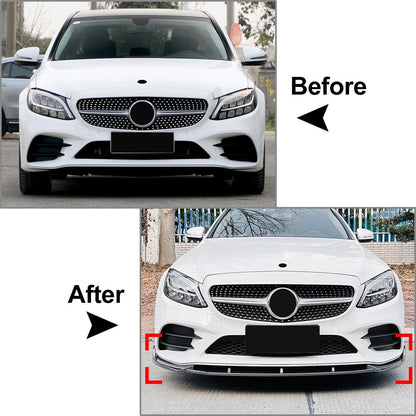 Front Bumper Splitter Lip for Mercedes Benz C Class (2019-2021)