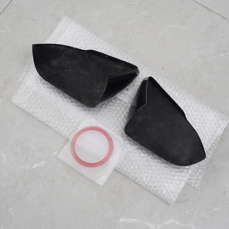 2 x Real Carbon Fiber Mirror Cover Caps for Ford Mustang (2015-2023) with LED Signal