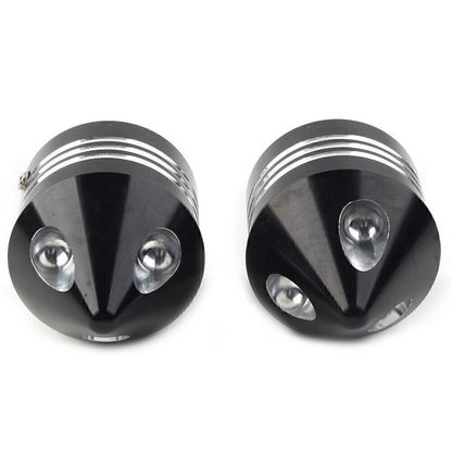 2 x Black Thick Front Axle Nut Covers for Harley Electra Glide Sportster (2000-2023)