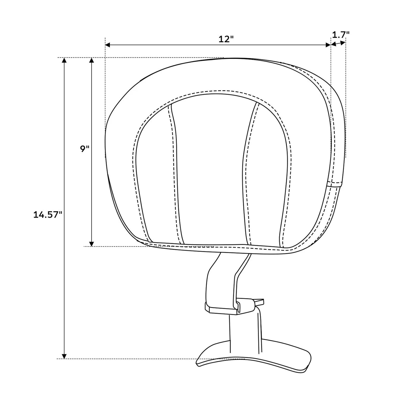 Black Front Driver Backrest Pad for Harley Touring Road Glide (2009-2023)
