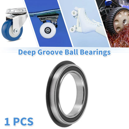 Deep Groove Ball Bearings 30x42x7mm Silver Tone Black