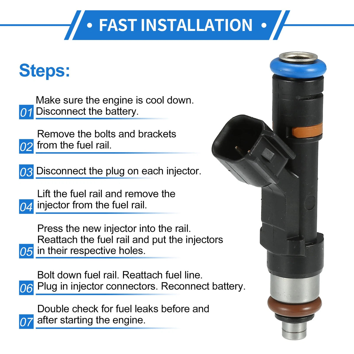 Fuel Injector for Ford S-Max 2.0 06-14, 2.3 07-14 (1 Pc)
