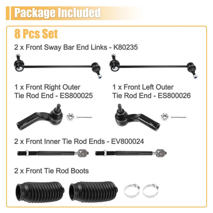 8pcs Front Outer Tie Rod Ends for Mazda 3 (2004-2009)