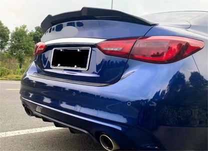 Glossy Black Rear Spoiler Wing for Infiniti Q50 Sedan 2014-2024