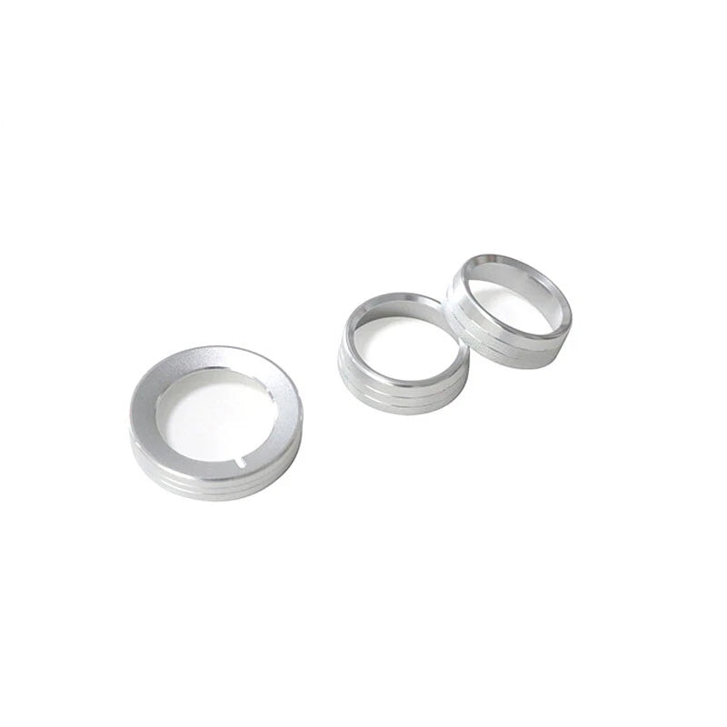 Silver AC Adjust Button Headlight Knob Cover Ring fit For Ford Mustang 2015-2018