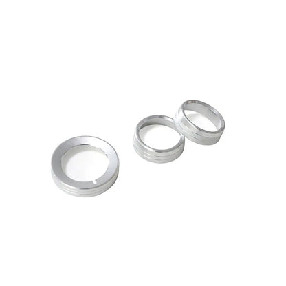 Silver AC Adjust Button Headlight Knob Cover Ring fit For Ford Mustang 2015-2018
